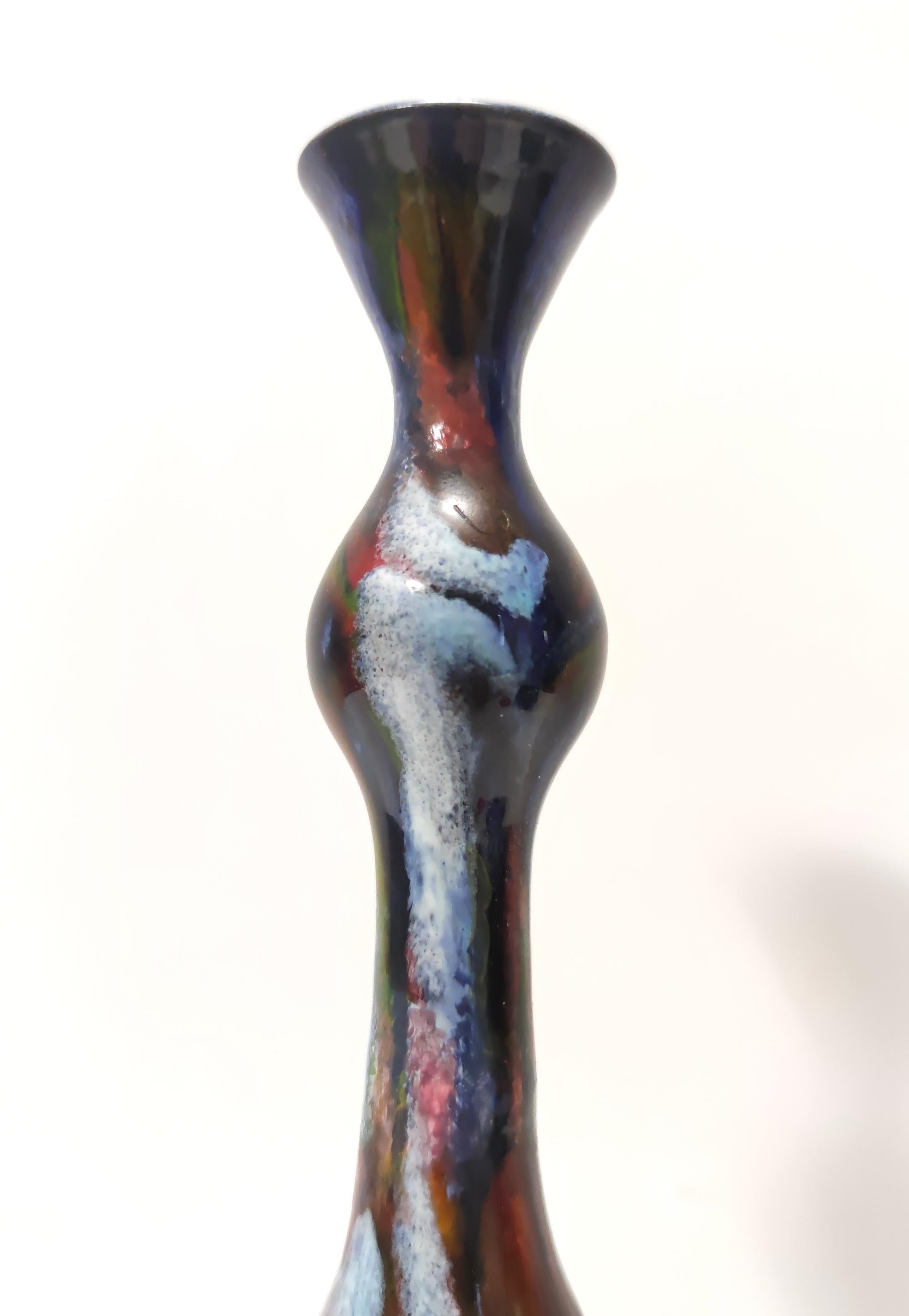 italien Vase tulipe vintage en céramique fait à la main par Giovanni Poggi pour San Giorgio, Italie en vente