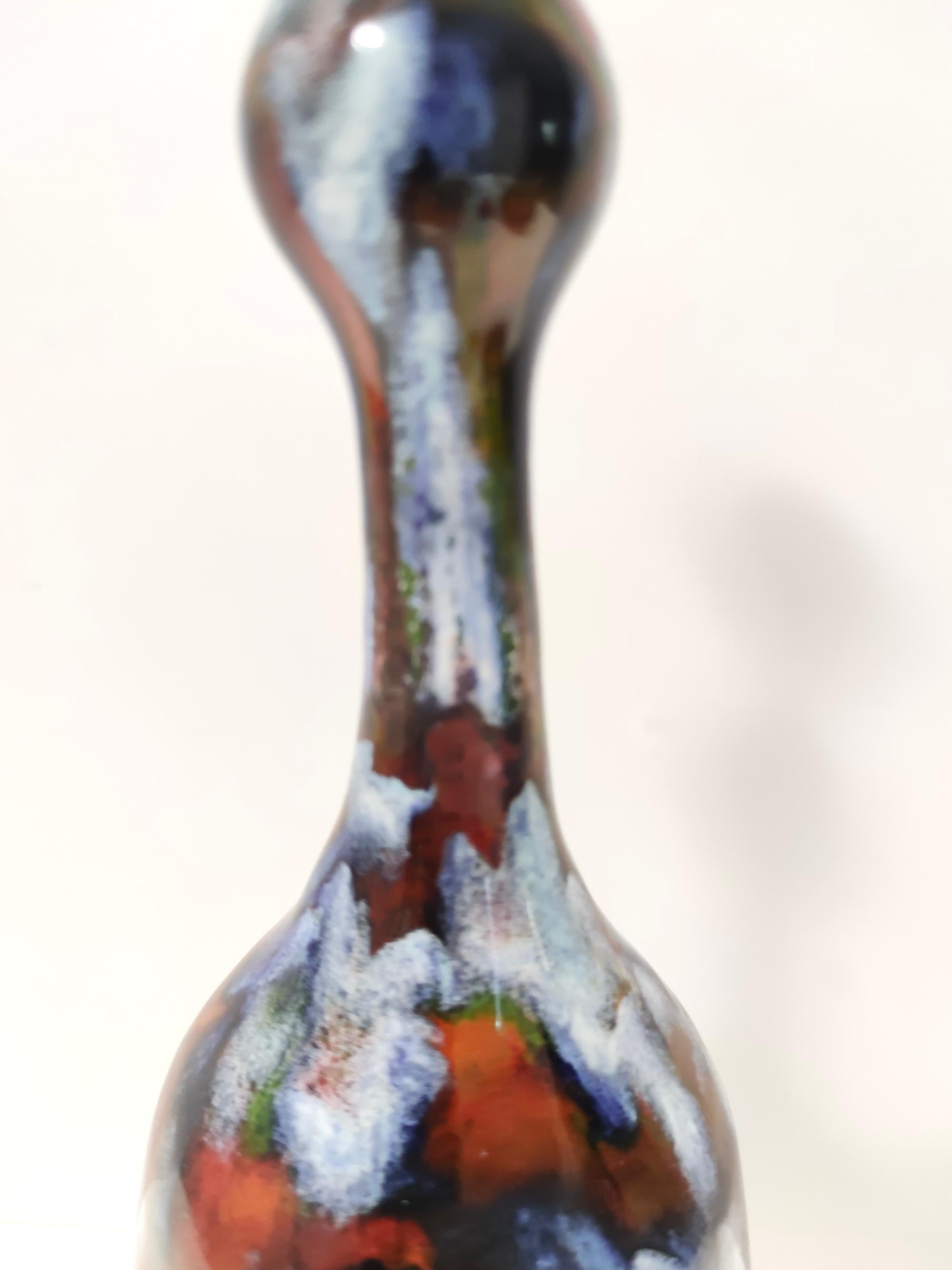Vase tulipe vintage en céramique fait à la main par Giovanni Poggi pour San Giorgio, Italie Bon état - En vente à Bresso, Lombardy