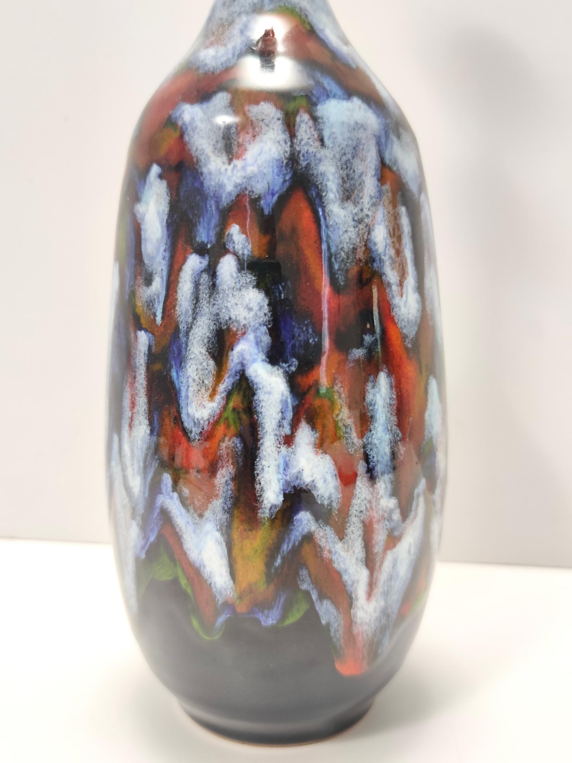 Milieu du XXe siècle Vase tulipe vintage en céramique fait à la main par Giovanni Poggi pour San Giorgio, Italie en vente