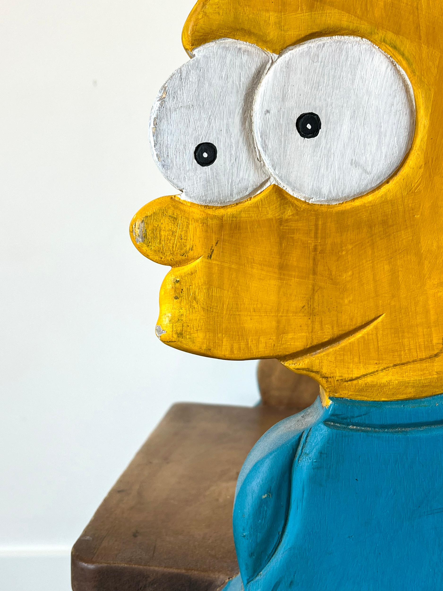 Sicomoro Coppia di sedie a dondolo Bart Simpson d'epoca fatte a mano e a misura di bambino in vendita