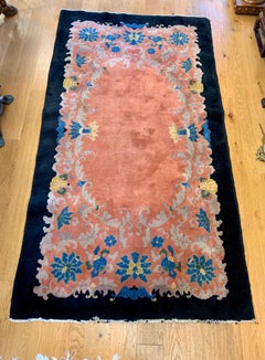 Antique Chinese Art Deco Hand Knotted Rug with Vivid Color Scheme