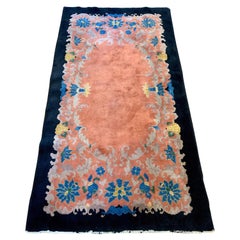 Antique Chinese Art Deco Hand Knotted Rug with Vivid Color Scheme
