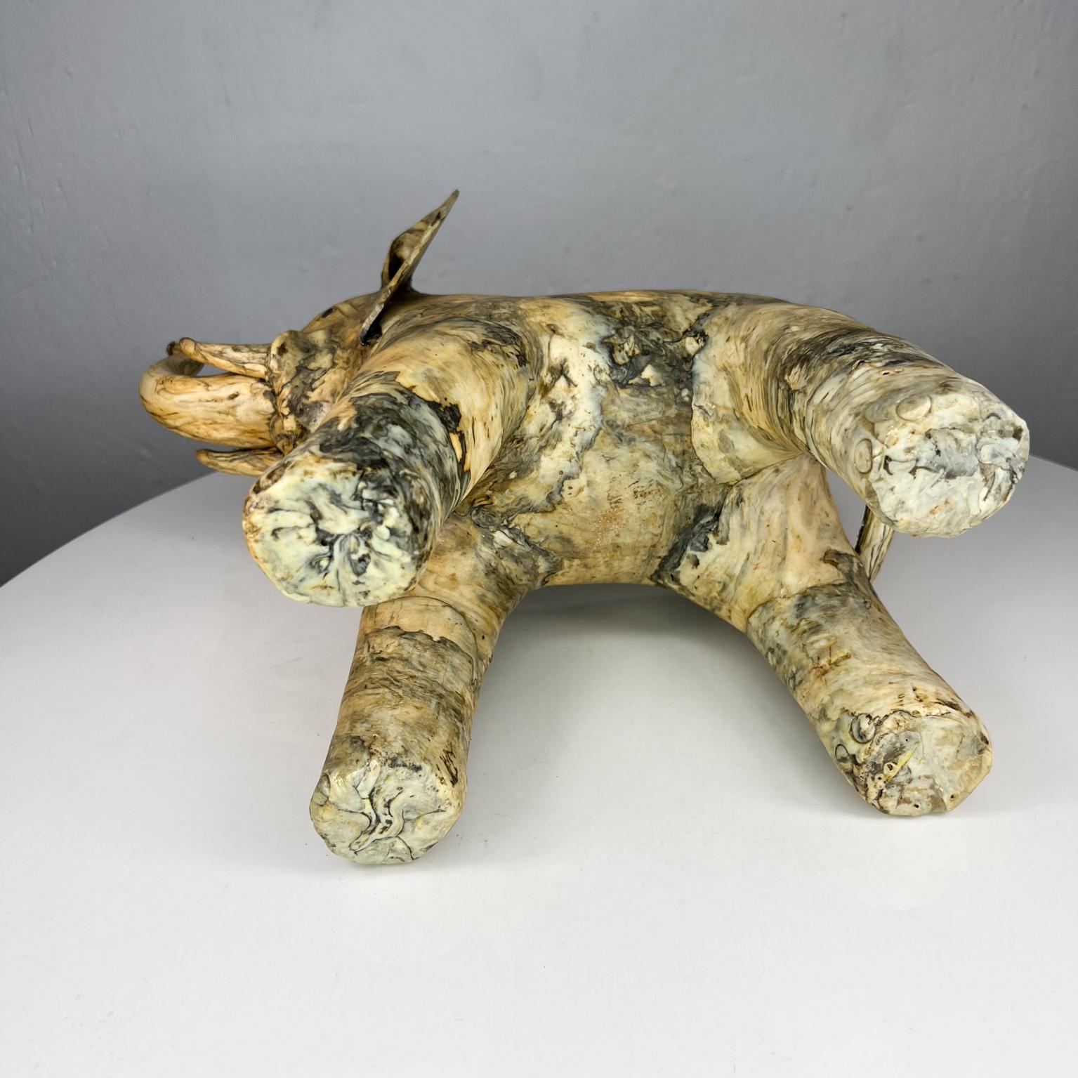 Vintage Handmade Elephant Figurine Sculptural Shell Art 4