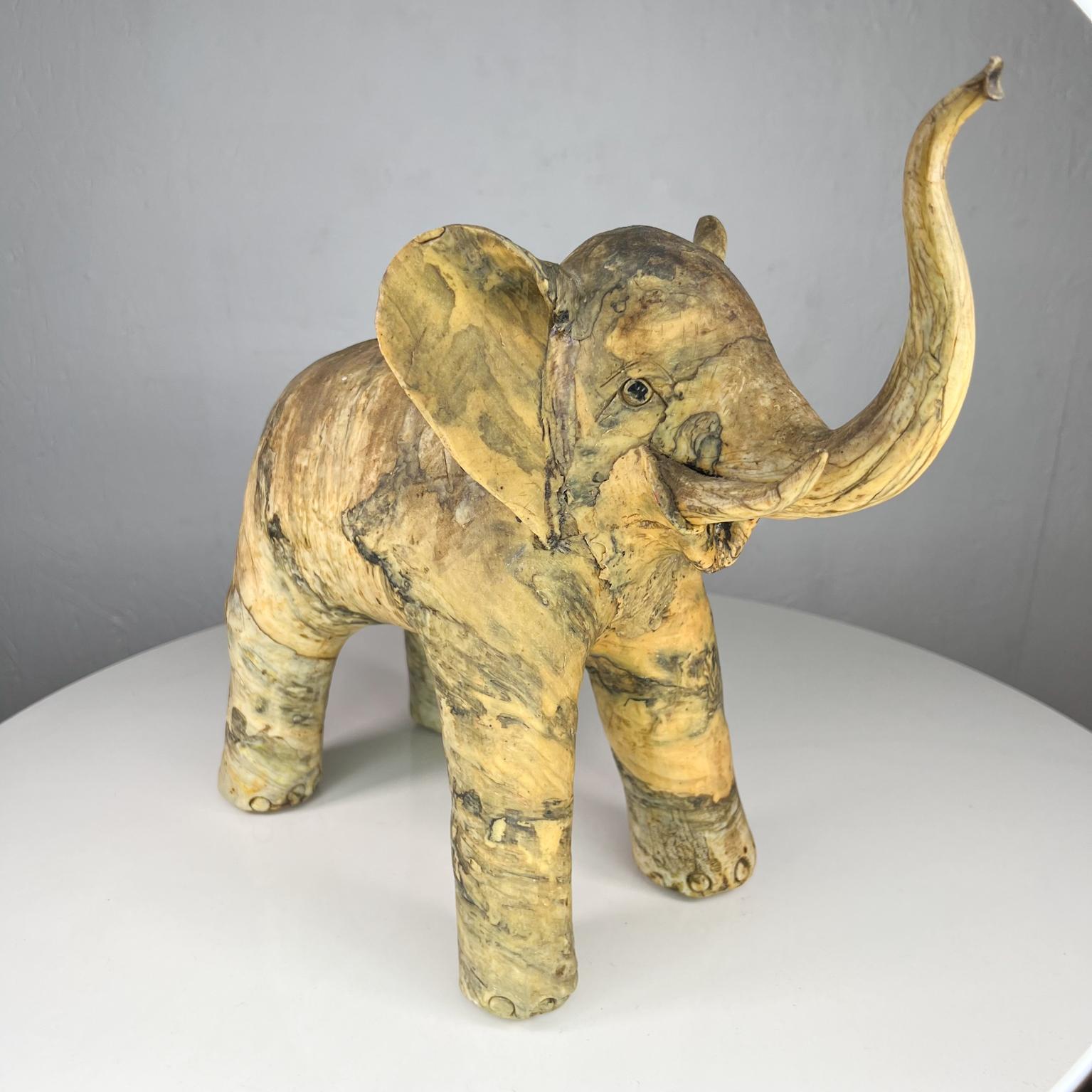 Mid-Century Modern Vintage Handmade Elephant Figurine Sculptural Shell Art