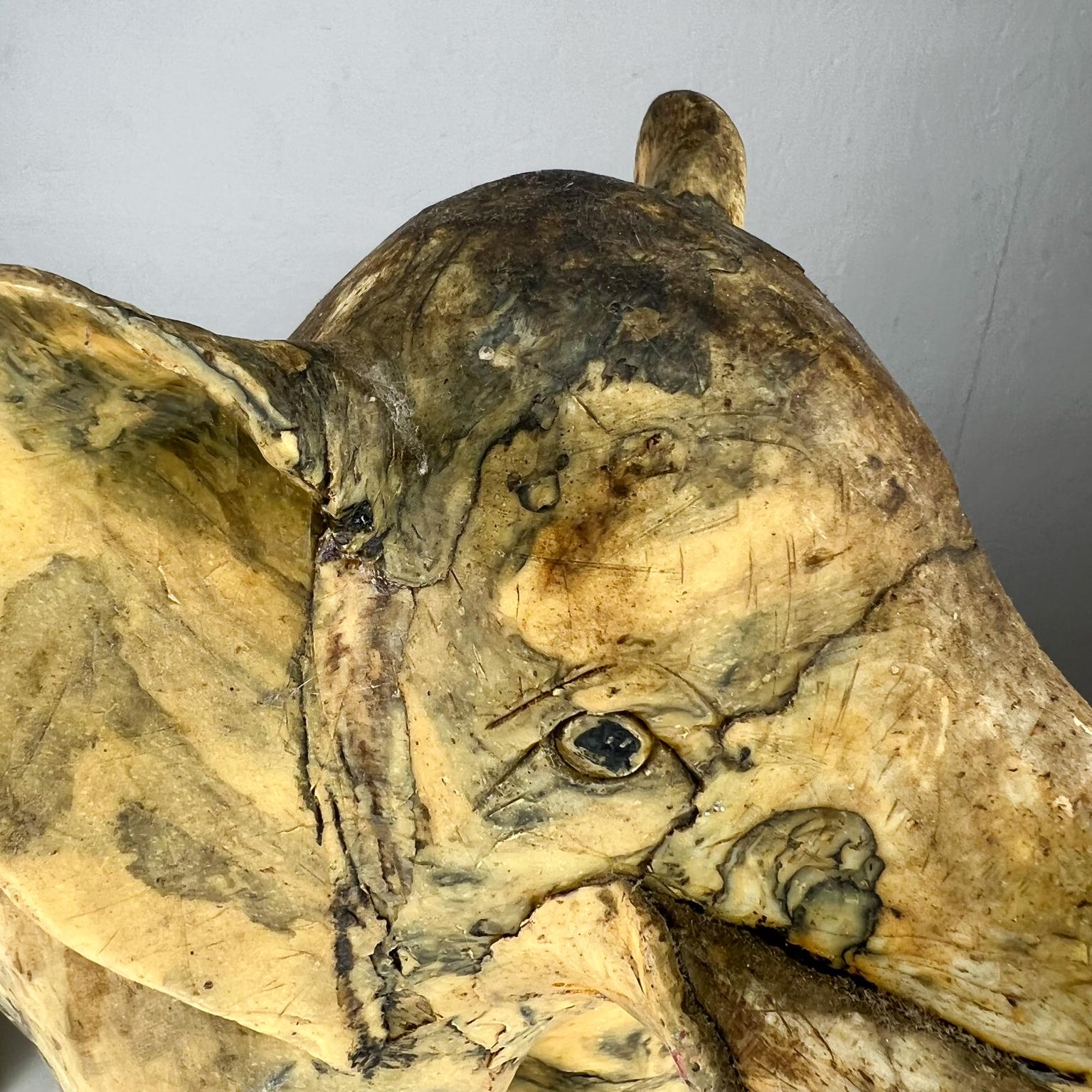 Vintage Handmade Elephant Figurine Sculptural Shell Art In Good Condition In Chula Vista, CA