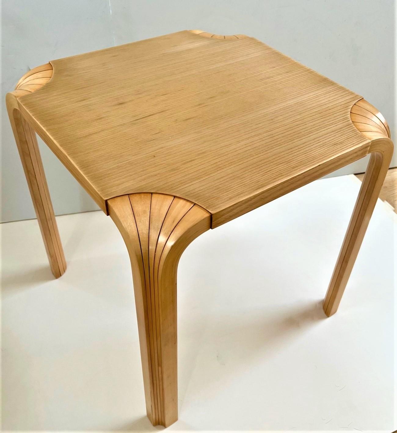 Late 19th Century Vintage Handmade Fan Leg Coffee Table Designed by Alvar Aalto