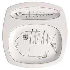 Vintage Handmade Fish Plates by Angelo Sciannella, Cabras, Sardinia, Set of 2
