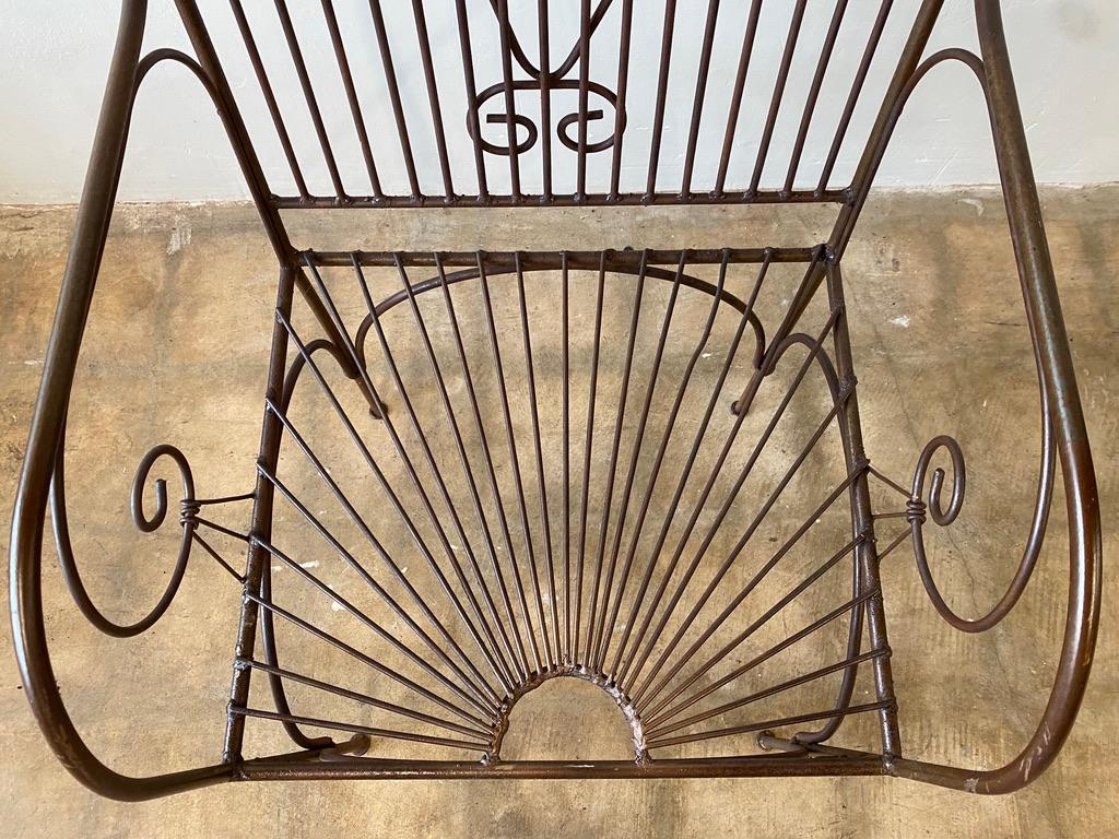 20th Century Vintage Handmade Gothic Steel Wirework Armchair