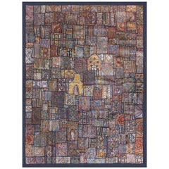 Vintage Handmade Gujarati Tribal Saree Specchio Patchwork & Tessuti Arazzo