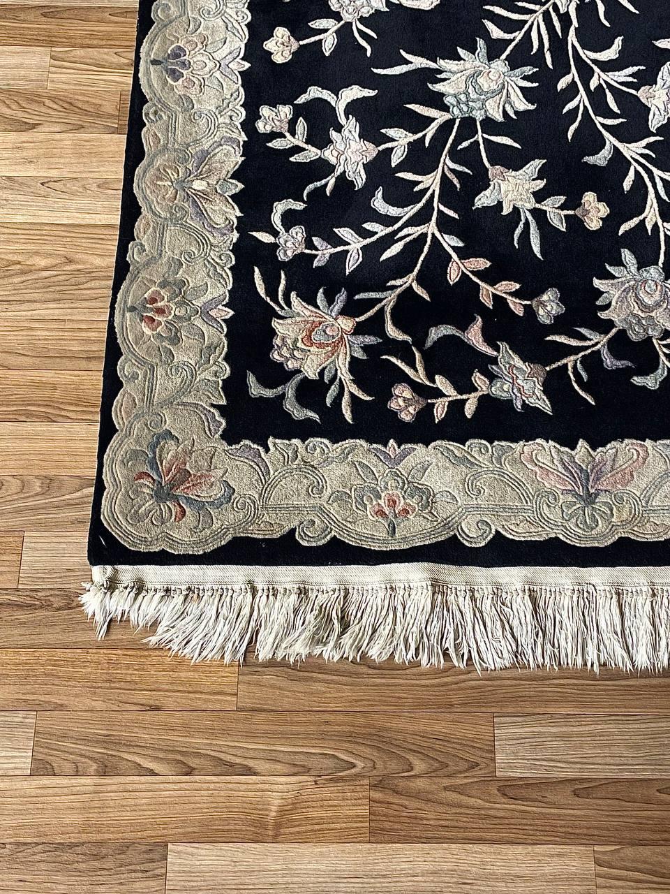 Other Vintage Handmade Hand-Knotted Wool Chinese Rug by Nourison For Sale