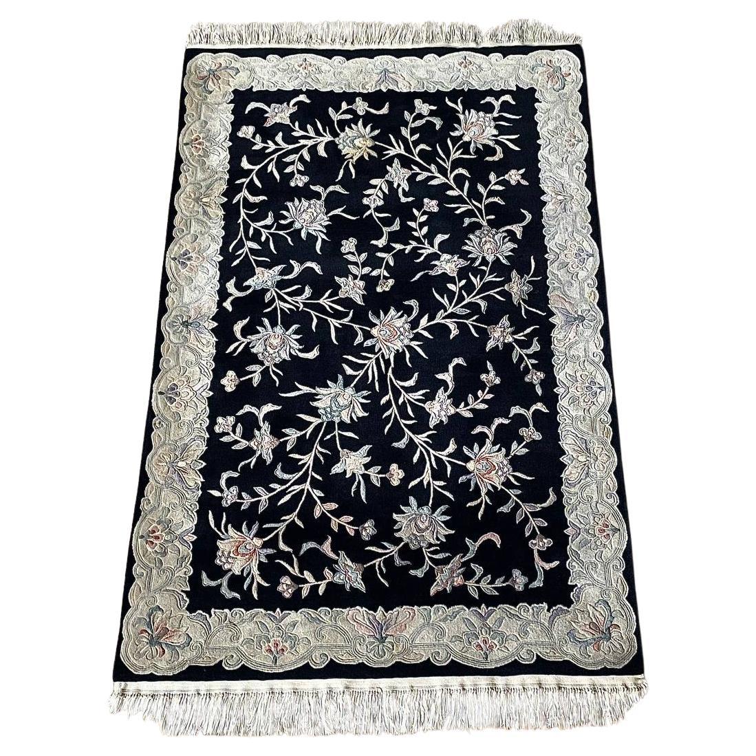 Vintage Handmade Hand-Knotted Wool Chinese Rug by Nourison For Sale