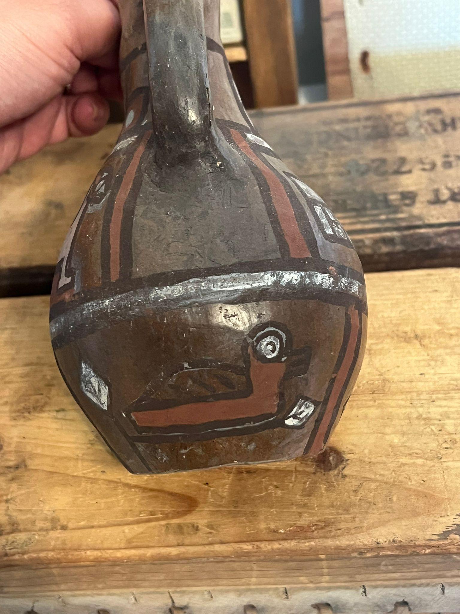 Vintage Handmade Hand gemalt Keramik Kunst Vase (Ende des 20. Jahrhunderts) im Angebot