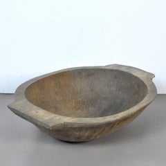Vintage Handmade Hungarian Wooden Dough Bowl, 1930s