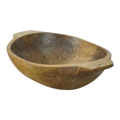 Vintage Handmade Hungarian Wooden Dough Bowl, 1930s