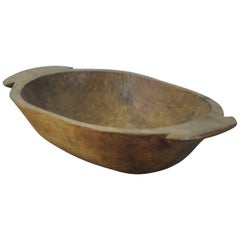 Vintage Handmade Hungarian Wooden Dough Bowl, 1930s