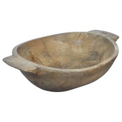 Vintage Handmade Hungarian Wooden Dough Bowl, 1930s