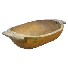 Vintage Handmade Hungarian Wooden Dough Bowl, 1930s