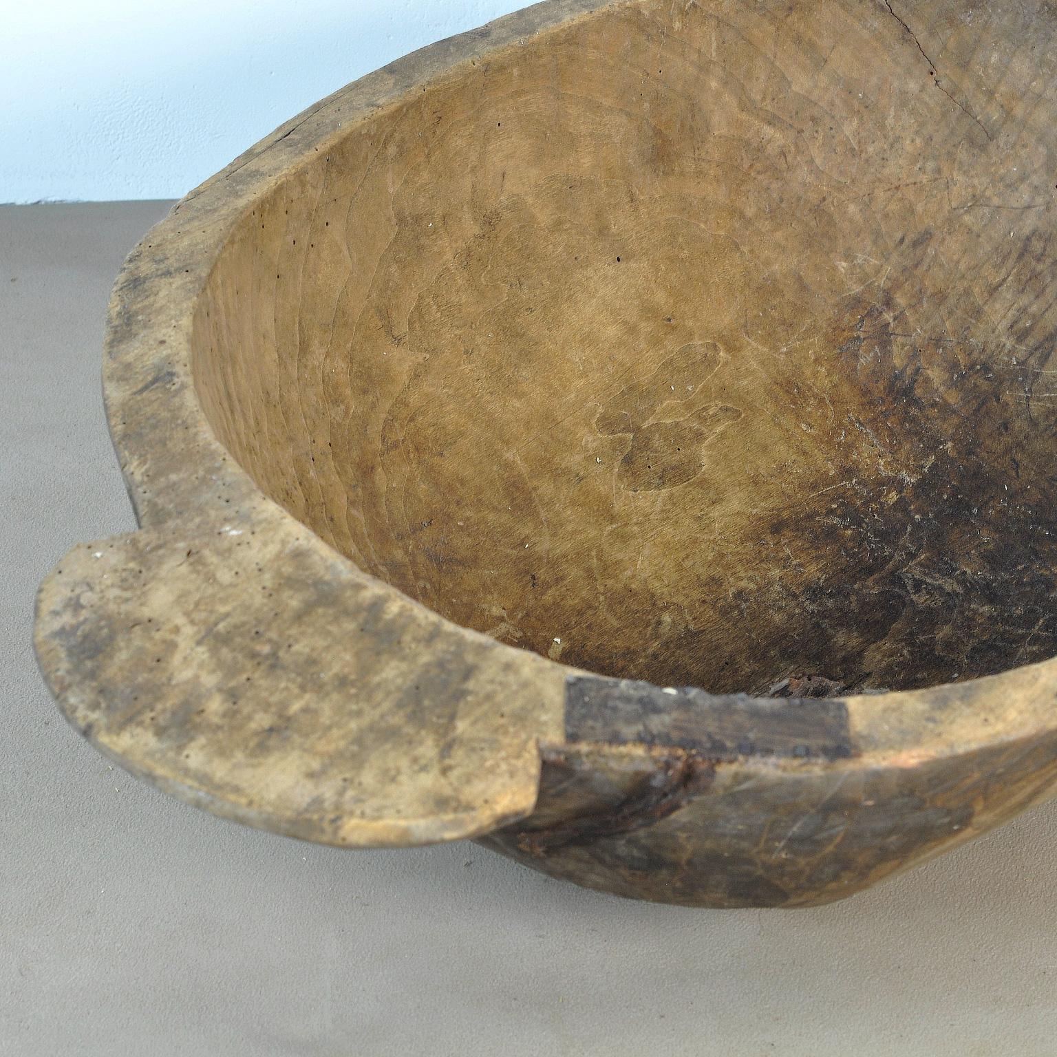Rustic Vintage Handmade Hungarian Wooden Dough Bowl, Early 1900s For Sale