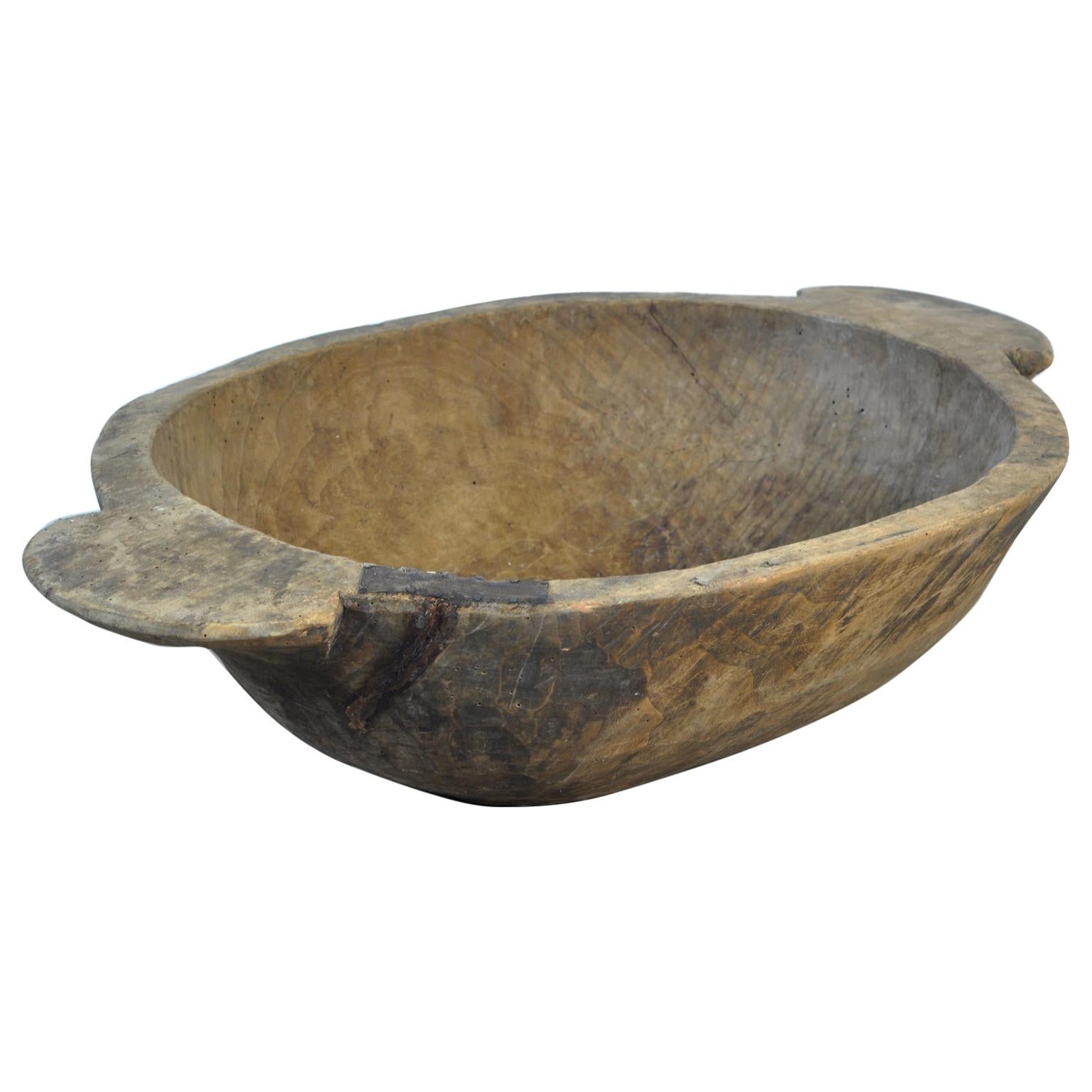 Vintage Handmade Hungarian Wooden Dough Bowl, Early 1900s For Sale