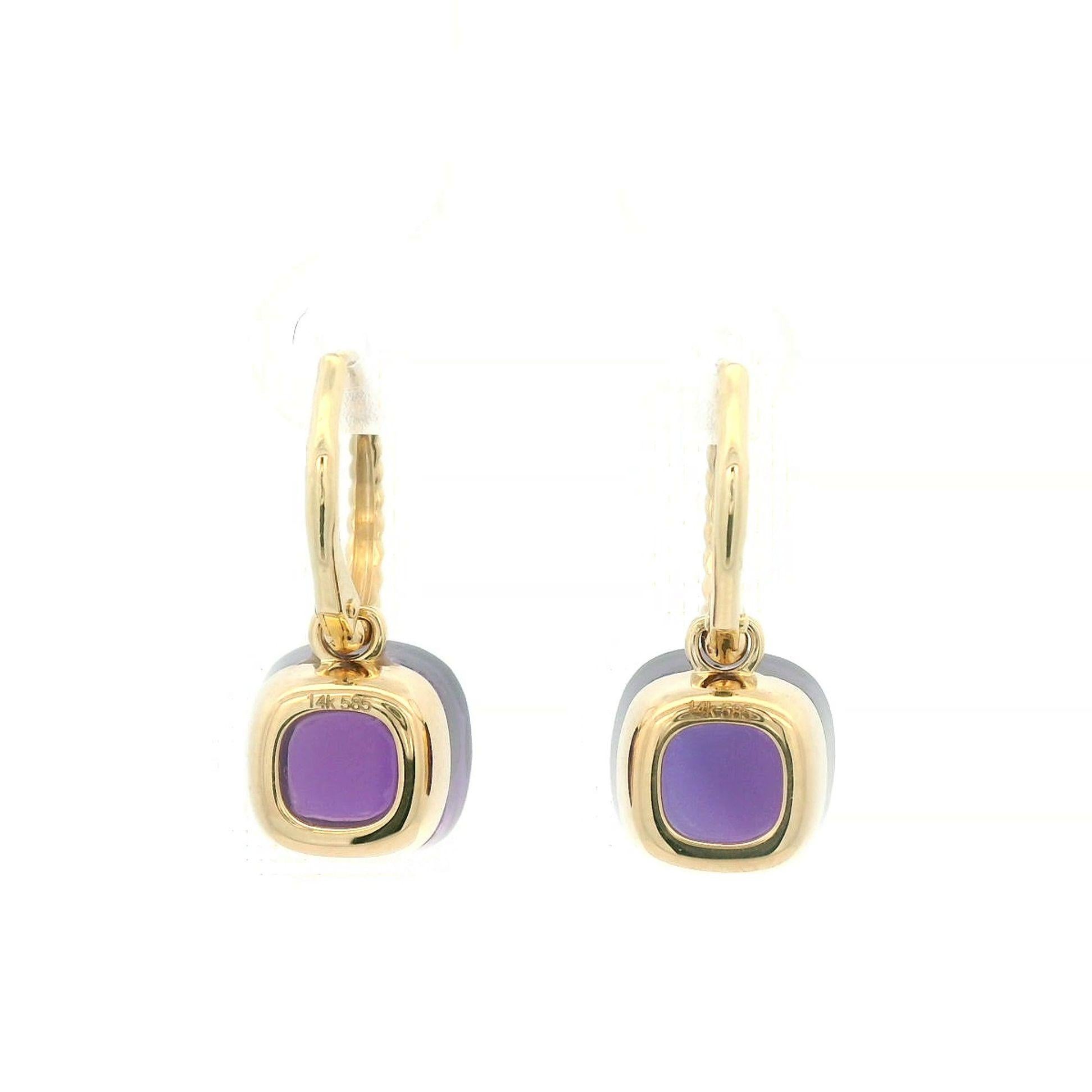 Vintage Amethyst 14.32Ct Earrings in 14 Karat Yellow Gold For Sale 1