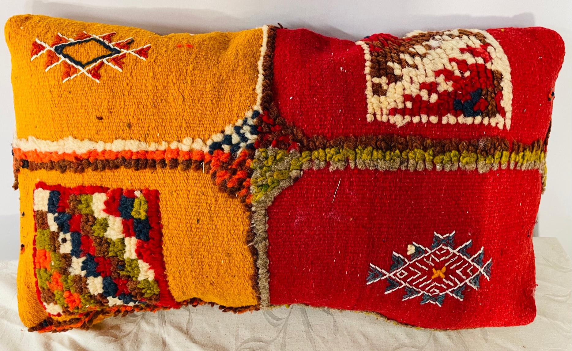 Wool Vintage Handmade Kilim Cushion or Pillow, a Pair  For Sale