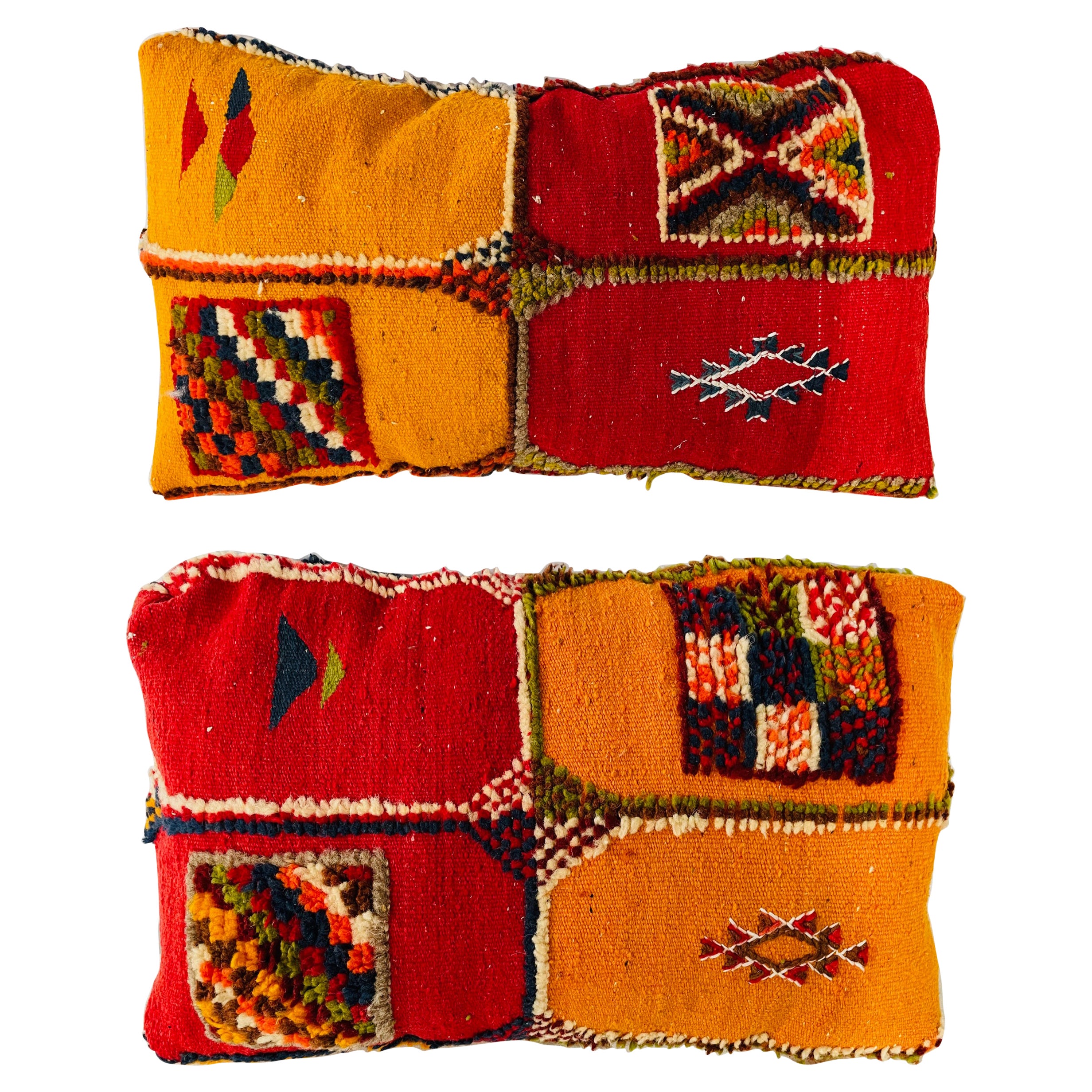 Cuscino o cuscino Kilim vintage fatto a mano, una coppia