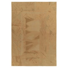 Retro Handmade kilim in Beige-Brown Abstract Pattern by Rug & Kilim