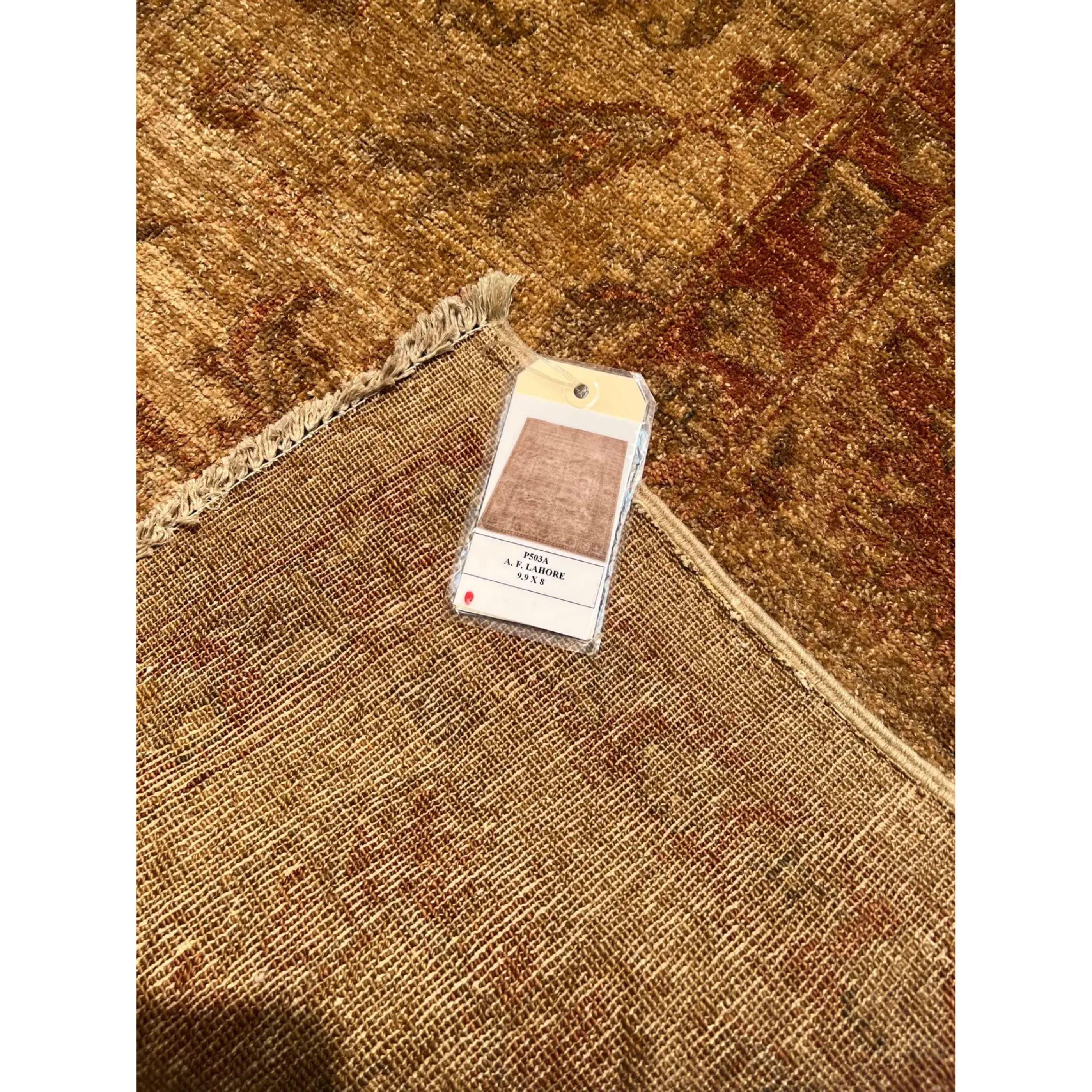 Vintage Handmade Lahore Teppich 9'9