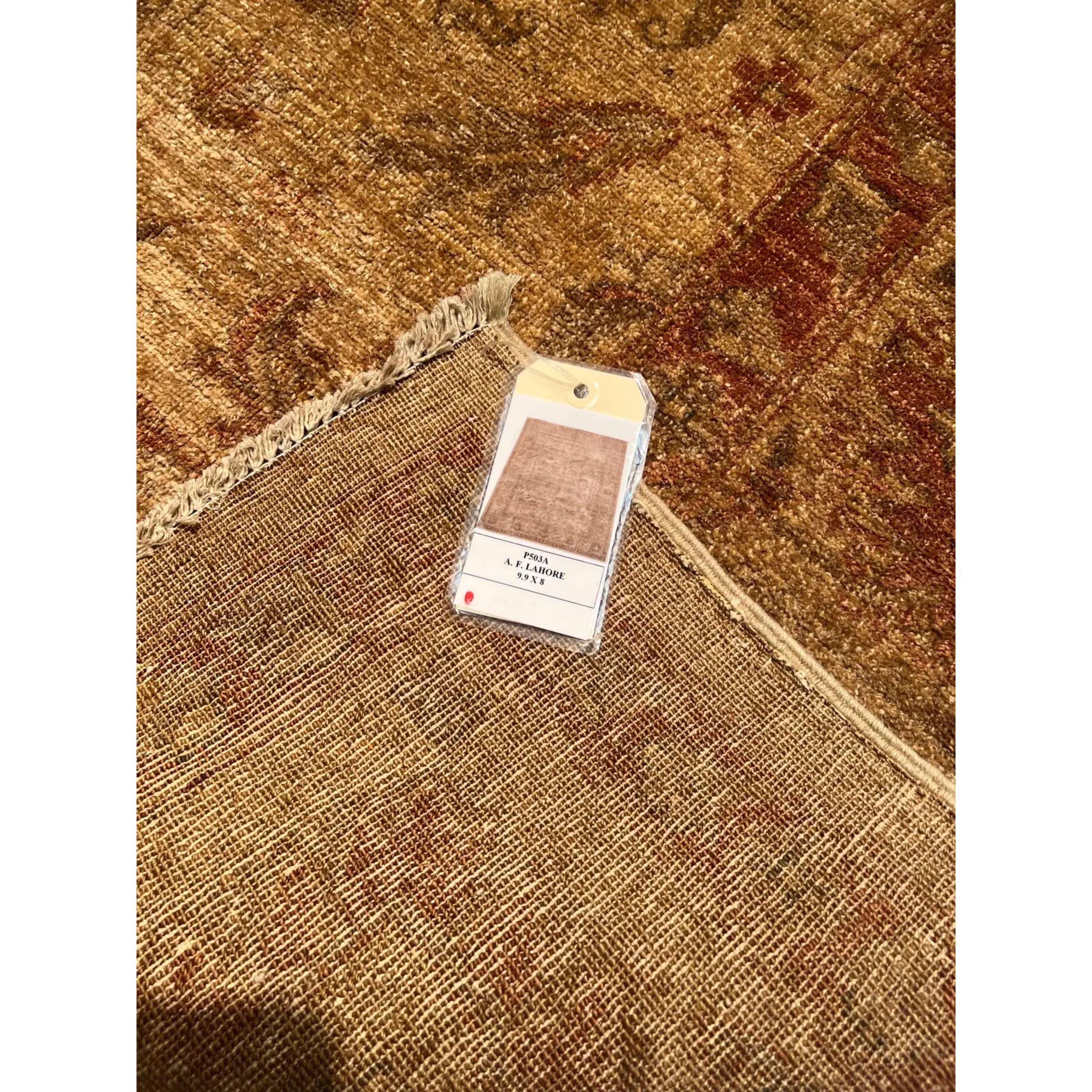 Oushak Vintage Handmade Lahore Rug 9'9