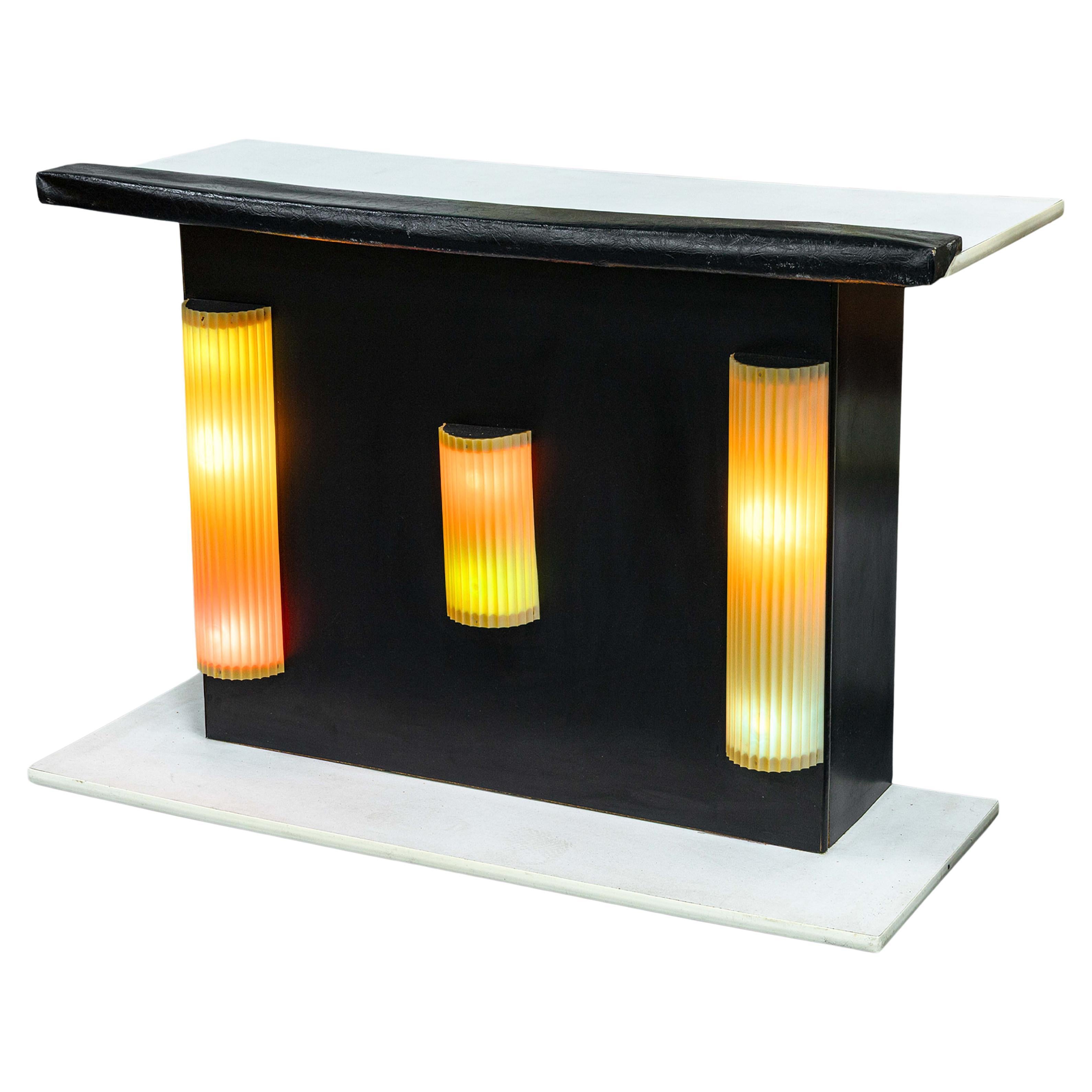 Vintage Handmade Light-Up Freestanding Dry Bar