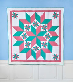 Vintage Handmade "Mennonite Broken Star" Patchwork Quilt, USA, 1930s