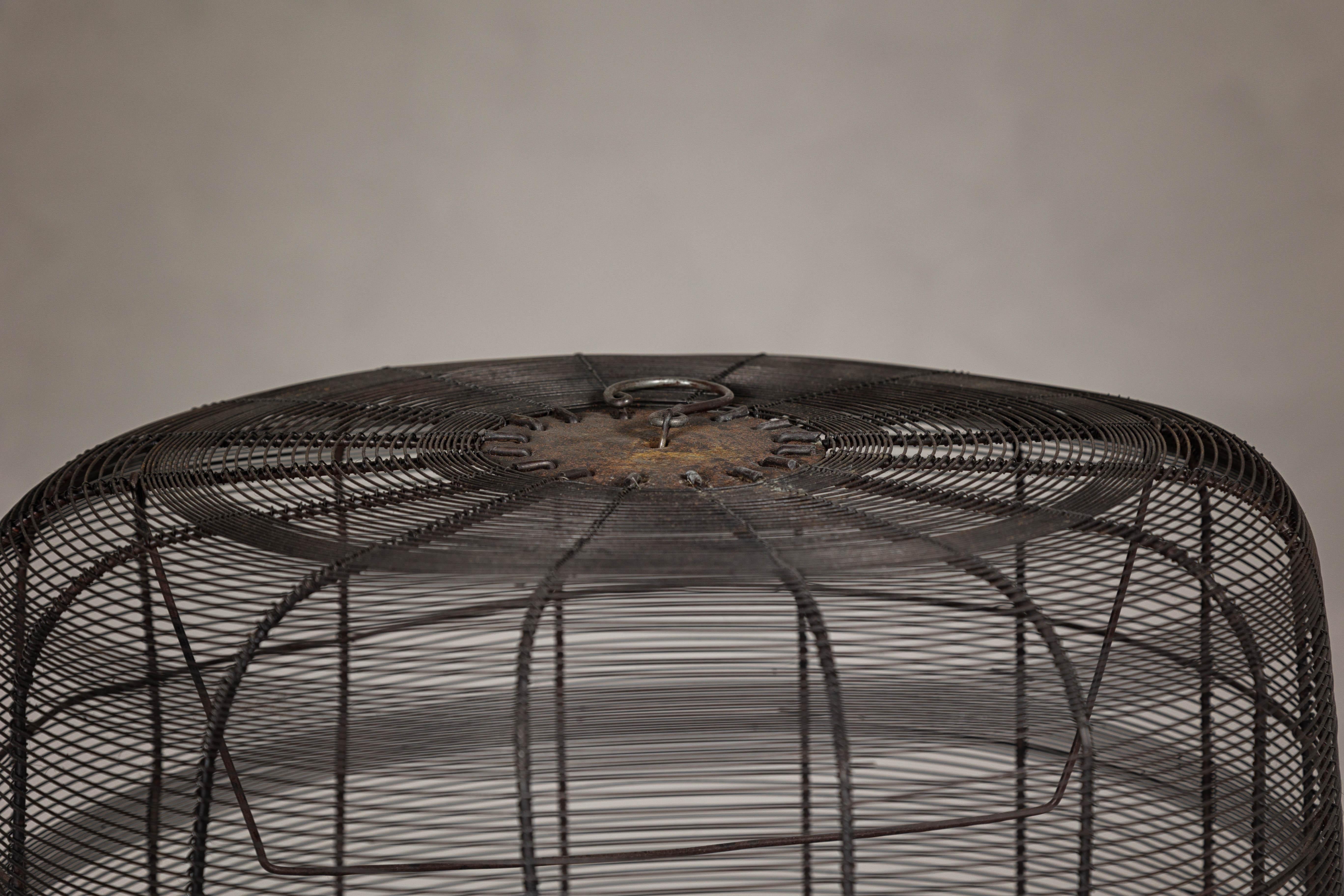 Vintage Handmade Metal Round Shaped Birdcage with Rustic Character In Good Condition For Sale In Yonkers, NY