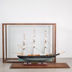 Vintage Handmade Model Ship, circa 1940-1960