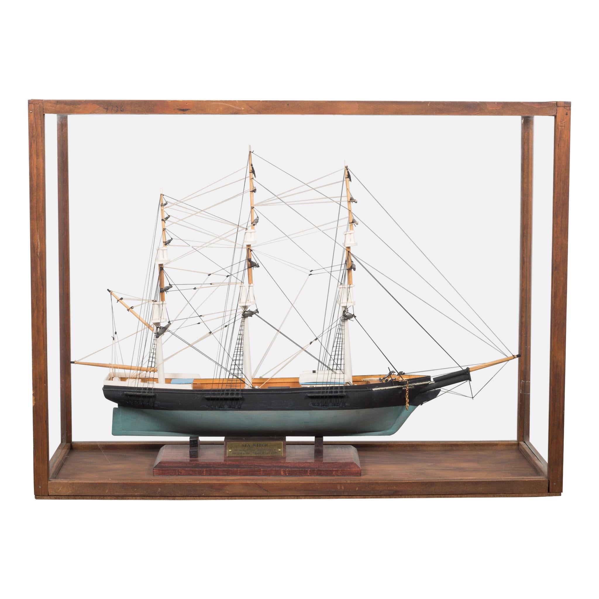 Vintage Handmade Model Ship, circa 1940-1960