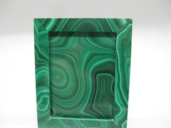 Vintage Handmade Natural Malachite Stone Picture Photo Frame Made In Italy