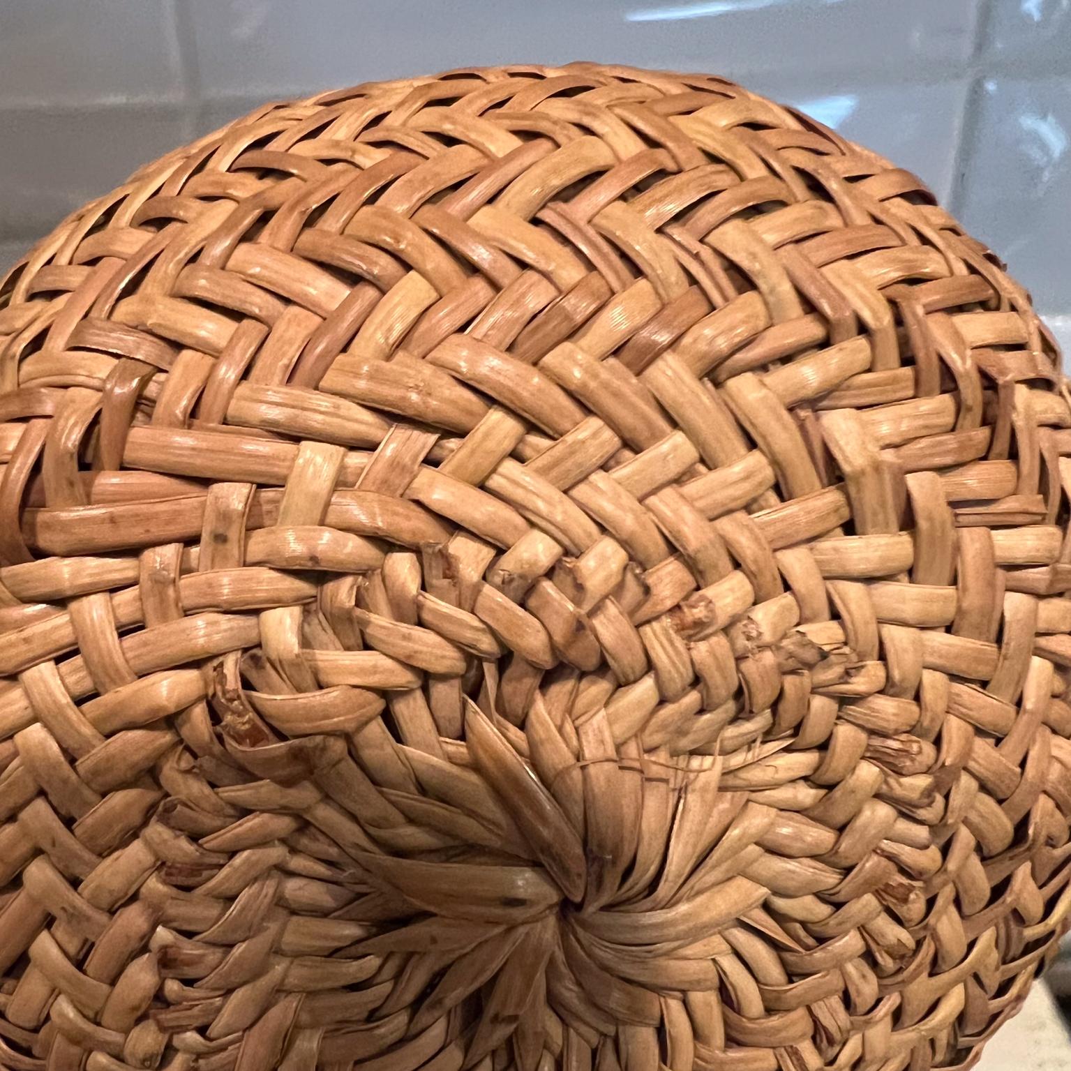 Vintage Handmade Natural Woven Mini Basket  For Sale 2
