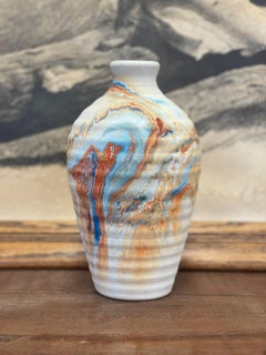 Vintage Handmade Nemadji Vase Minnesota Multicolored Stamped ceramic vase