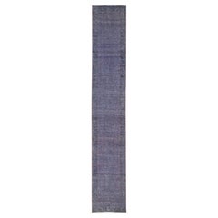 Alfombra persa vintage de lana azul teñida a mano con diseño integral