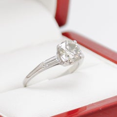 Vintage Handmade Platinum 3-Stone Diamond Ring