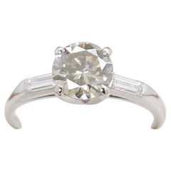 Vintage Handmade Platinum 3-Stone Diamond Ring