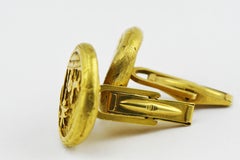 Handmade Poured Cast 18 Karat Gold Cufflinks Palm Tree Skull Llama Mountains