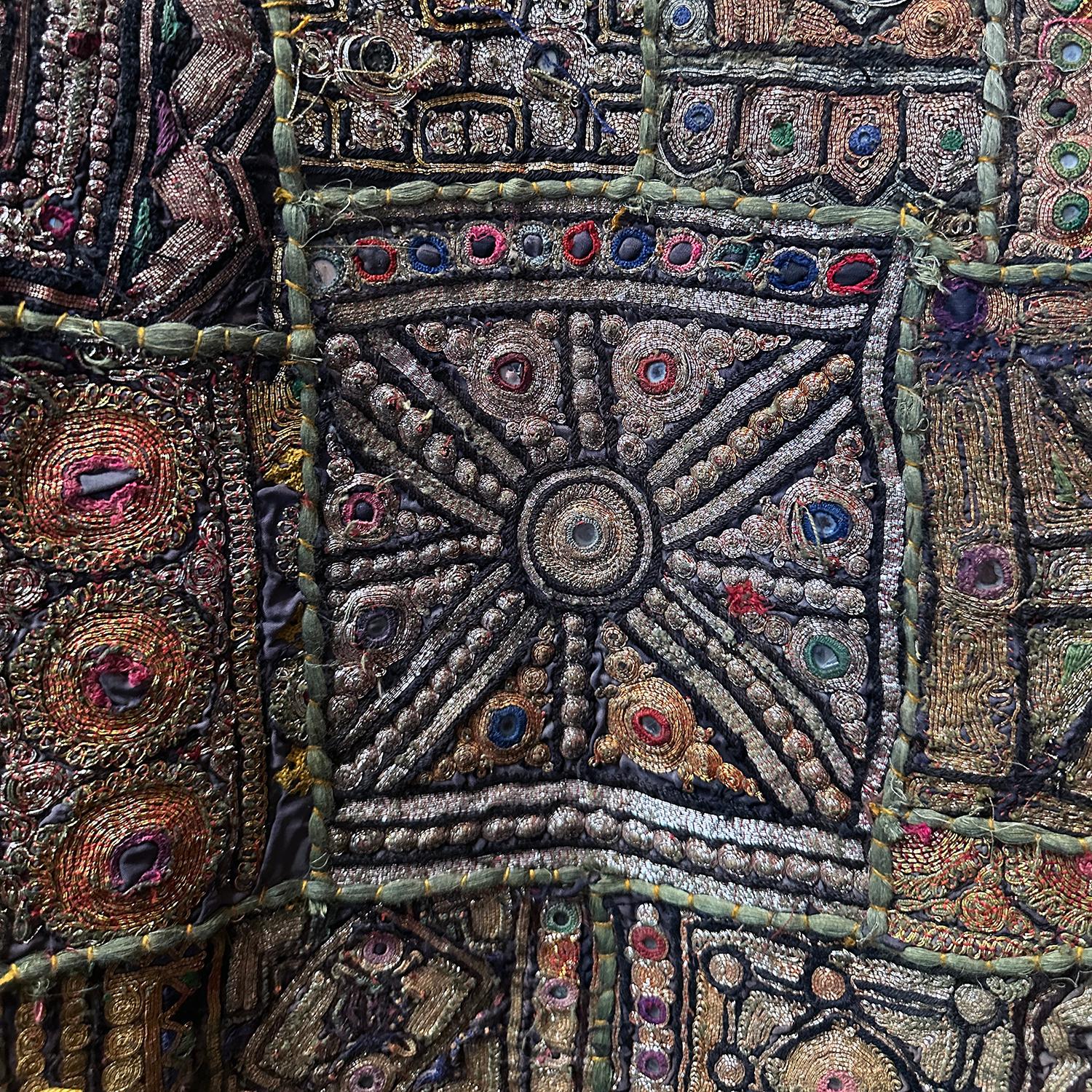 Folk Art Vintage Handmade Rajasthani Patchwork Tapestry, India For Sale