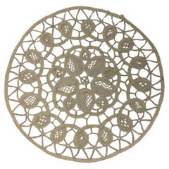 Vintage Handmade Round Doilies Fine Crochet White Cream Ivory French