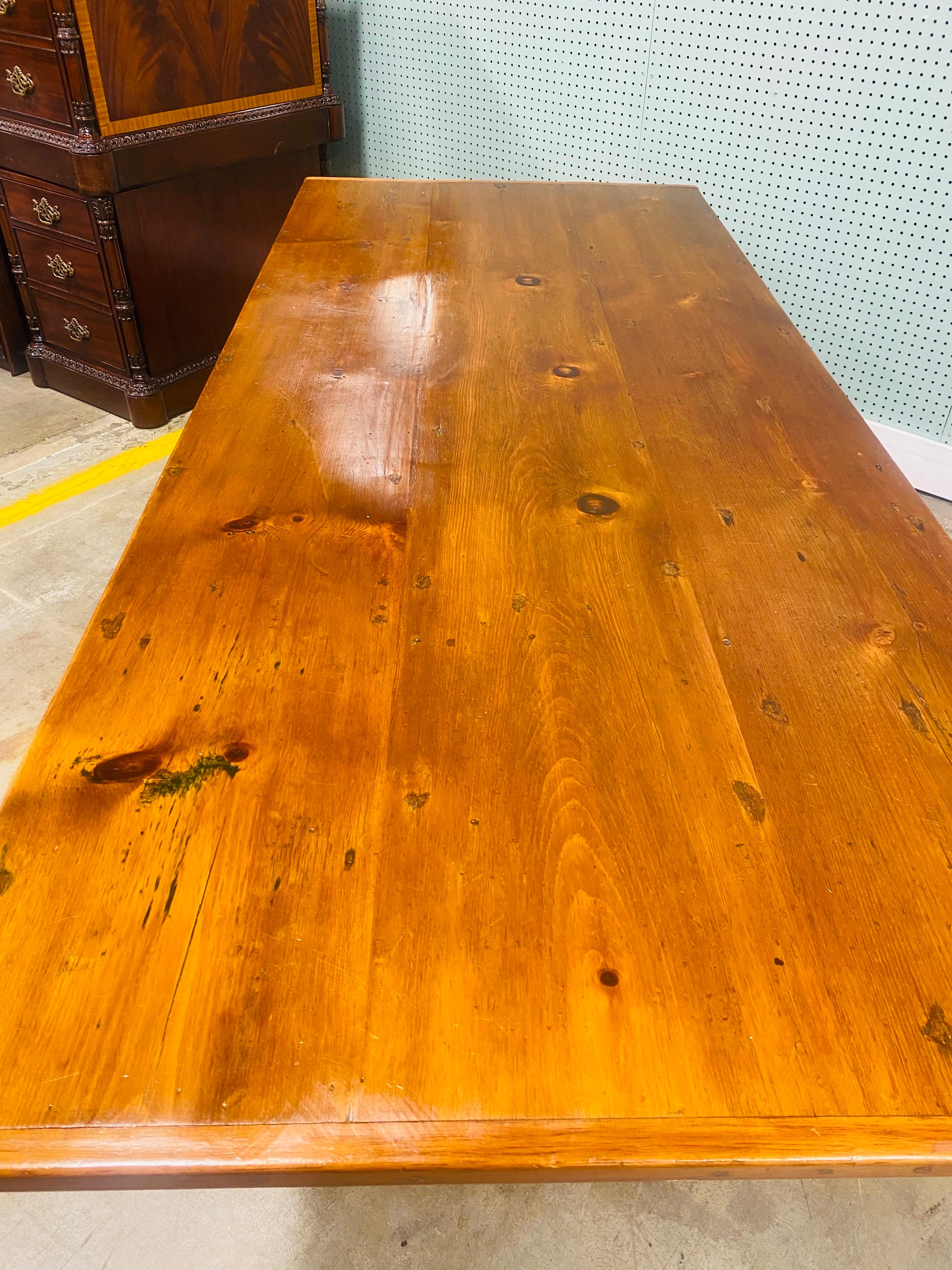 American Vintage handmade rustyfarmhouse style pine dining table For Sale