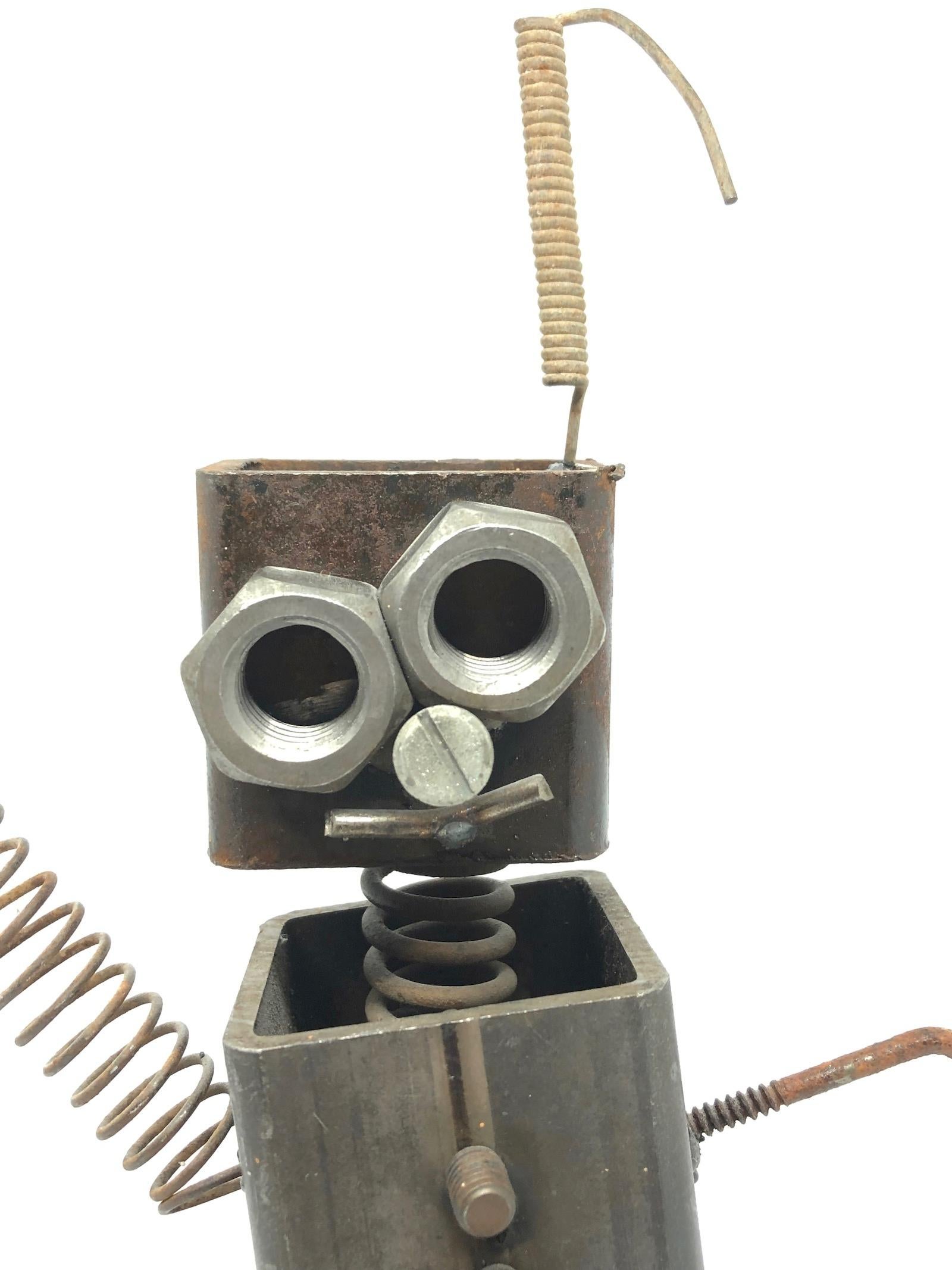 Vintage Handmade Scrap Metal Design Robot Statue German, 1970s In Good Condition In Nuernberg, DE