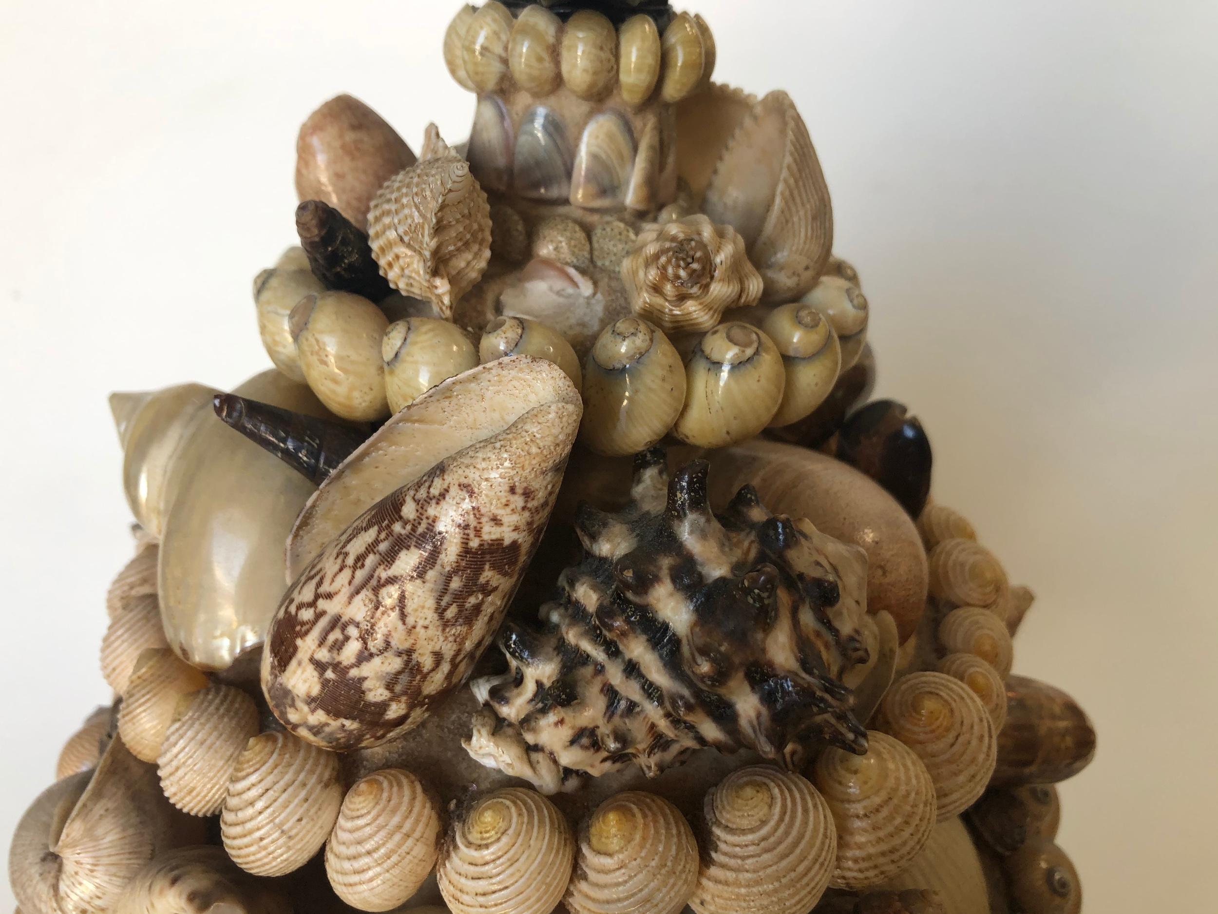 Vintage Handmade Sea Shell Mosaic Art Lamp by Nate Rickett 1