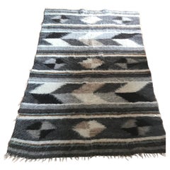 Vintage Handmade Sheep Wool Rug Carpet Throw Adirondack Style