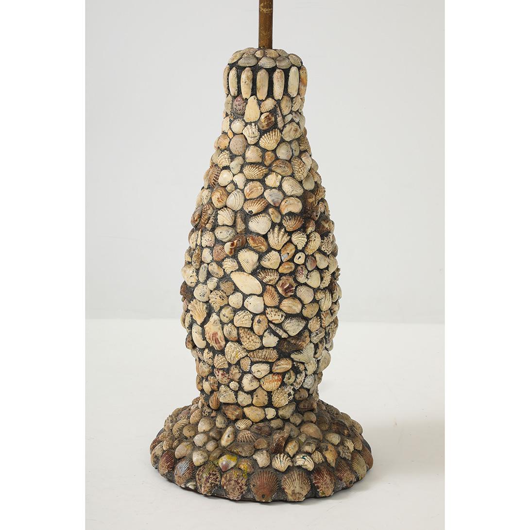 Vintage Handmade Shell Lamp with Parchment Shade 5