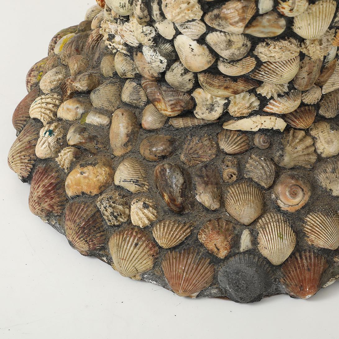 Vintage Handmade Shell Lamp with Parchment Shade 2