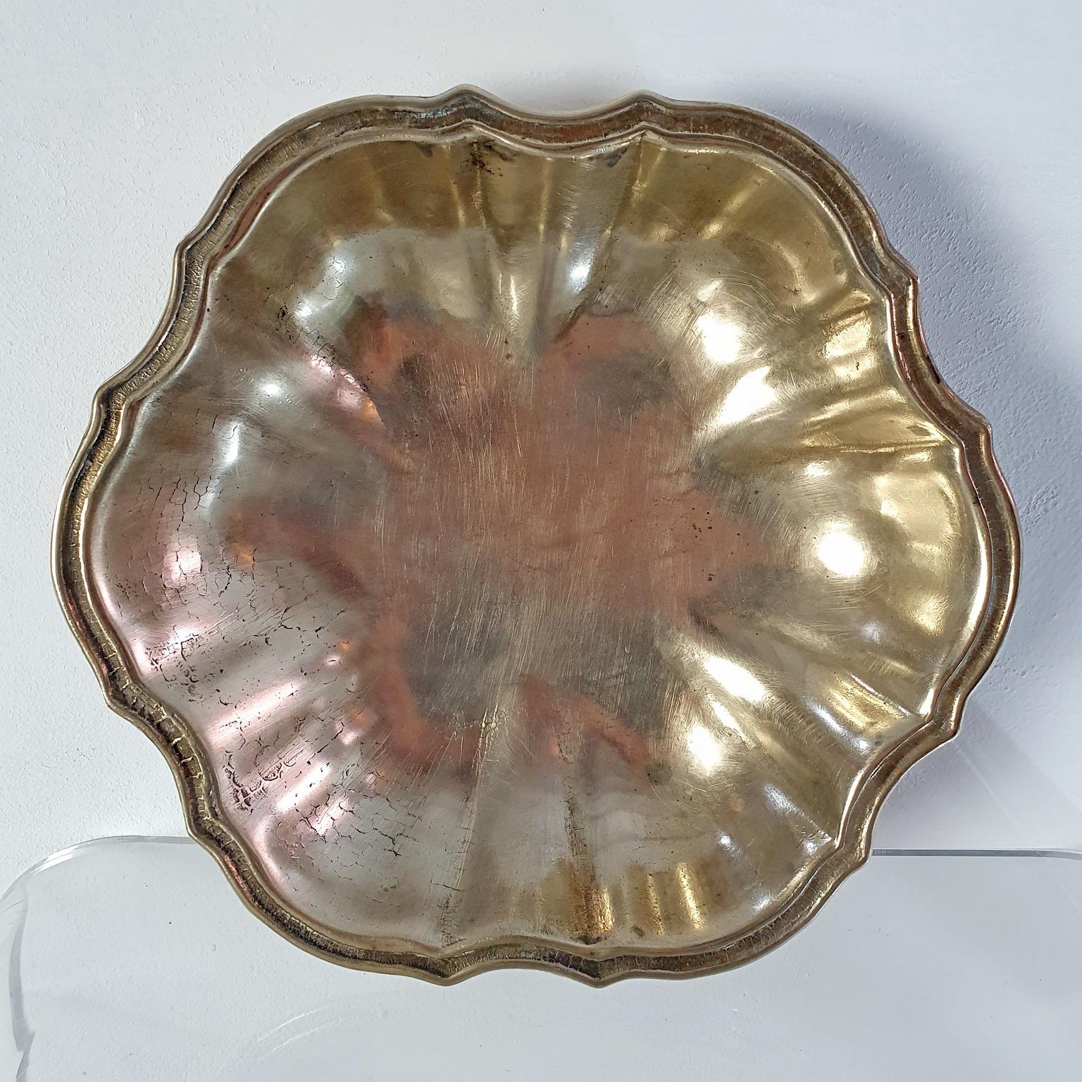 20th Century Vintage Handmade solid Bronze Bowl Italy For Sale